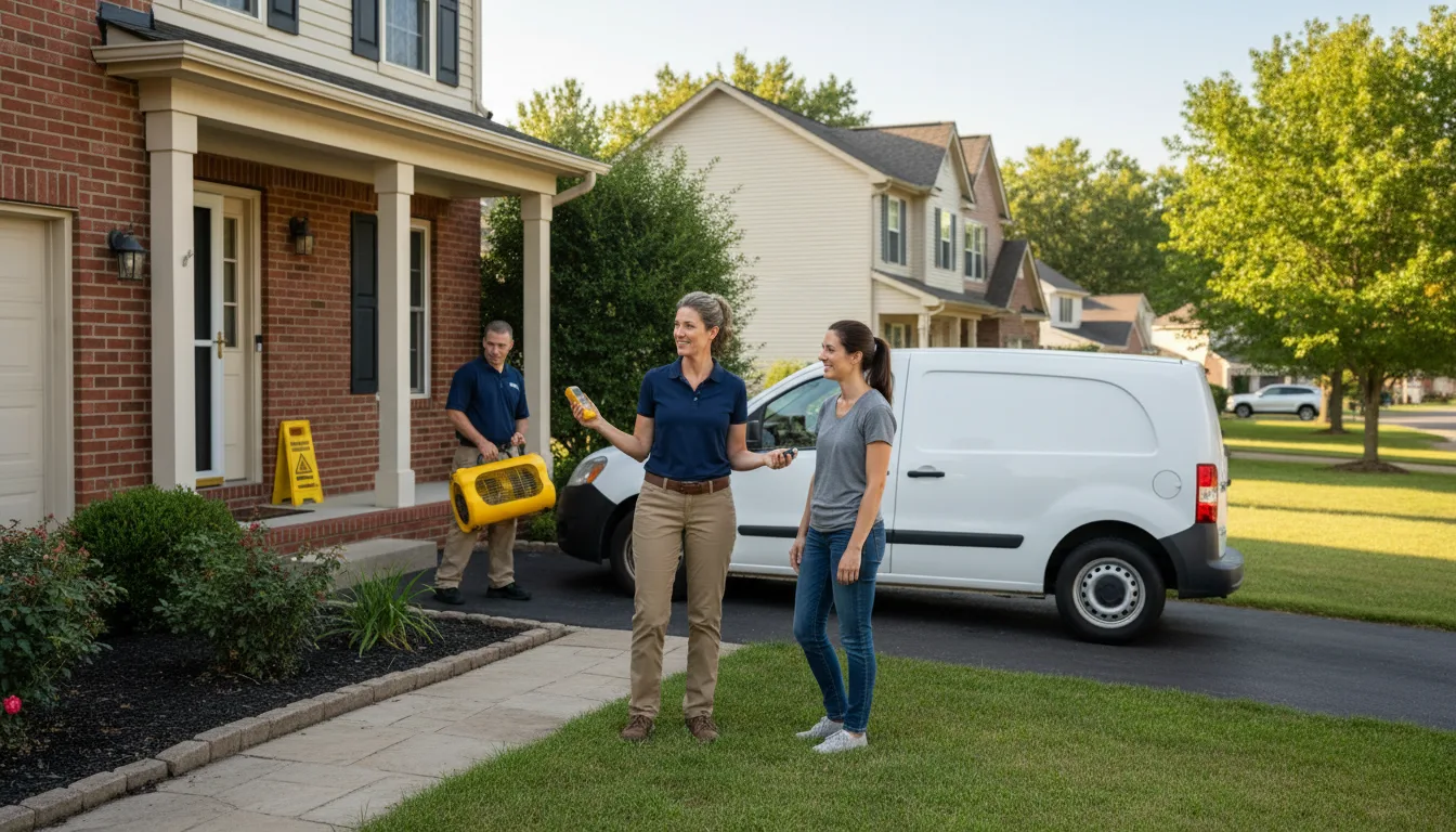 Residential water damage restoration in Albers, IL